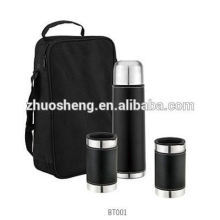 color gift box hot seller stainless steel vacuum water flask with carry strap 500ml +2*300ml